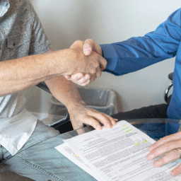 Handshake agreement between lawyer and client